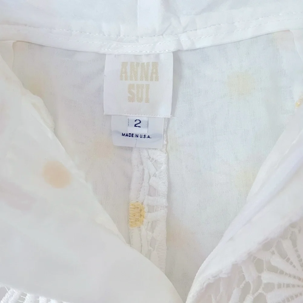 Sale ❤️NWOT Anthropologie Anna Sui Daisy Daisy Lace Pants - Picture 5 of 6